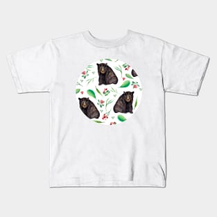 Watercolor Black Bear | Pattern | Animals Kids T-Shirt